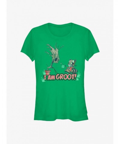 Marvel Guardians Of The Galaxy Grooted Easter Girls T-Shirt $7.97 T-Shirts