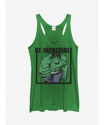 Marvel Hulk Be Incredible Girls Tanks $12.95 Tanks