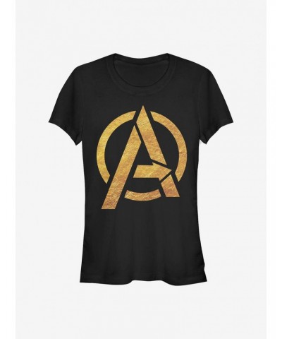 Marvel Avengers Gold Logo Avengers Girls T-Shirt $9.96 T-Shirts