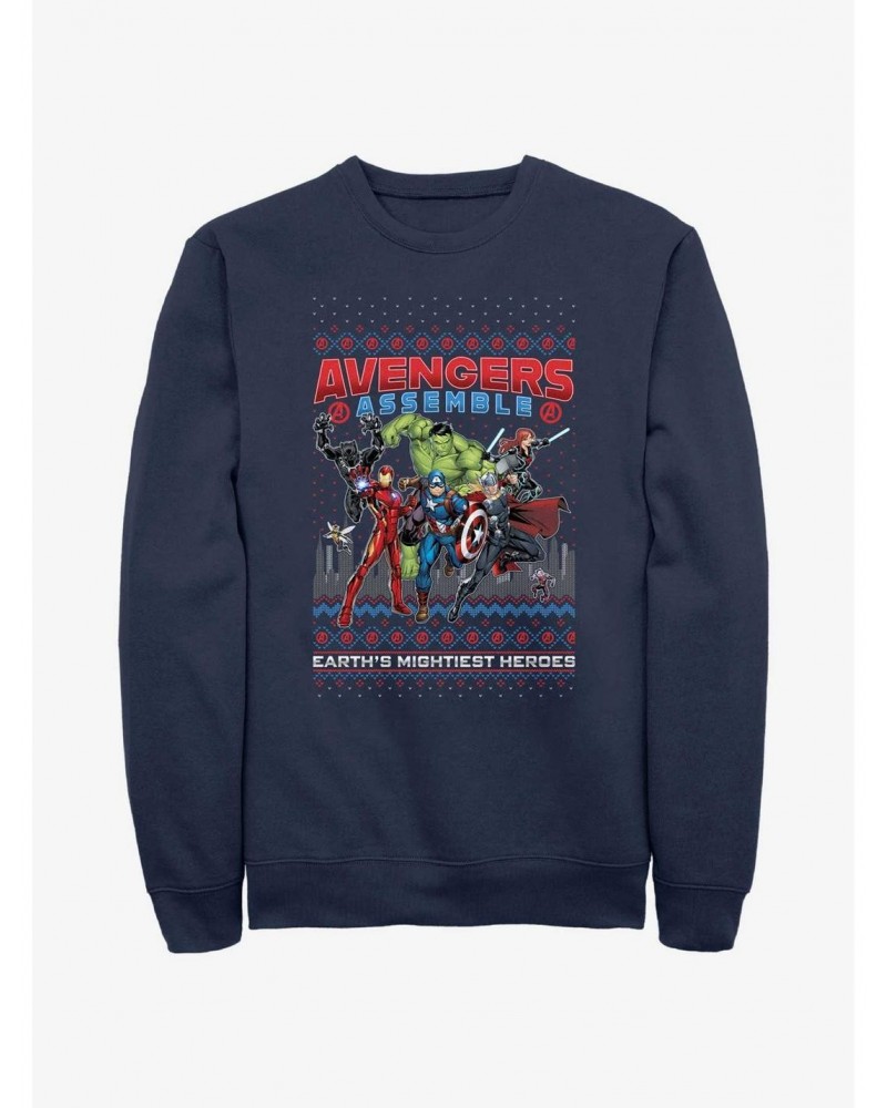 Marvel Avengers Assemble Ugly Christmas Sweatshirt $13.65 Sweatshirts