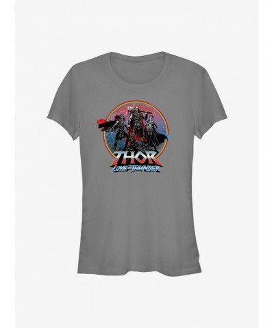 Marvel Thor: Love and Thunder Asgardians Circle Badge Girls T-Shirt $10.96 T-Shirts