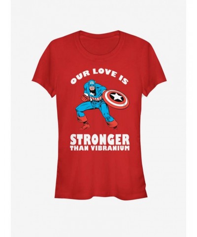Marvel Captain America Strong Love Valentine Girls T-Shirt $12.20 T-Shirts