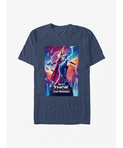 Marvel Thor: Love and Thunder Mighty Thor Movie Poster T-Shirt $9.08 T-Shirts