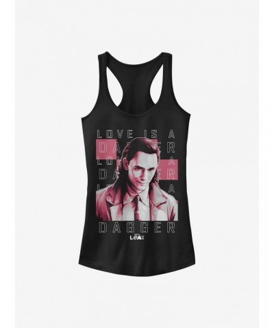 Marvel Loki Love Is A Dagger Girls Tank $7.97 Tanks