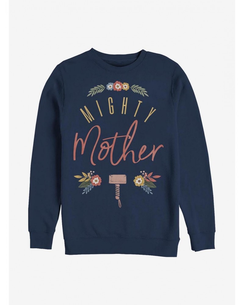 Marvel Thor Might Mother Floral Crew Sweatshirt $13.65 Sweatshirts