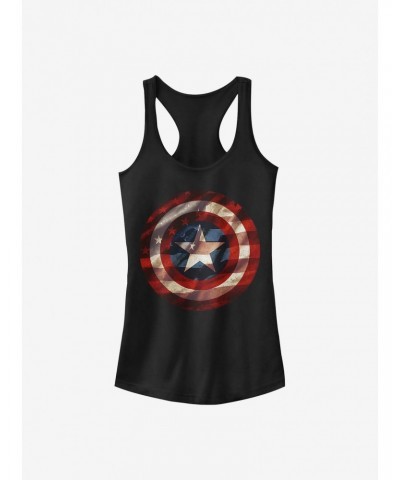 Marvel Captain America Flag Shield Girls Tank $10.96 Tanks