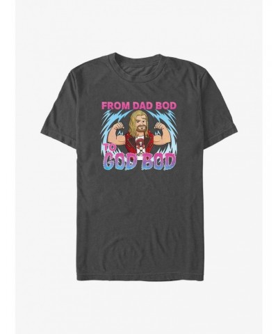 Marvel Thor: Love and Thunder Dad Bod To God Bod T-Shirt $7.89 T-Shirts