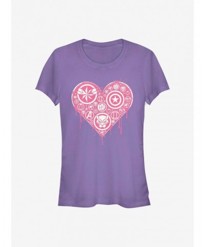 Marvel Avengers Heart Emblems Girls T-Shirt $9.96 T-Shirts