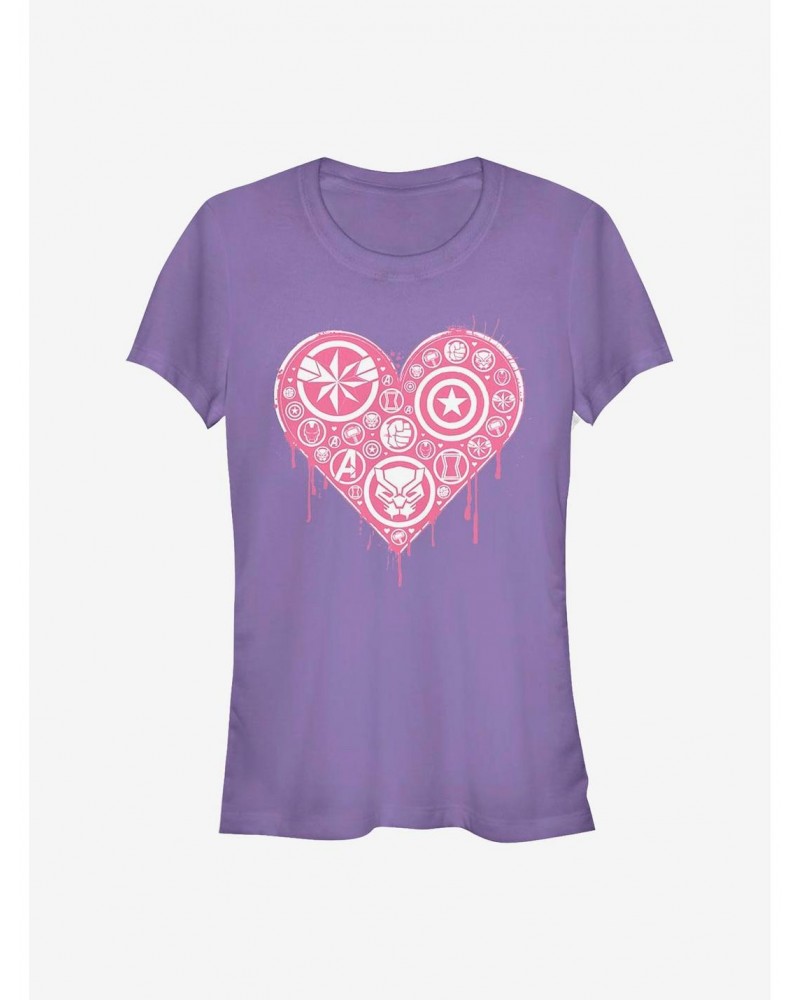 Marvel Avengers Heart Emblems Girls T-Shirt $9.96 T-Shirts