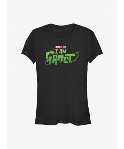 Marvel Guardians Of The Galaxy I Am Groot Logo Girls T-Shirt $9.46 T-Shirts