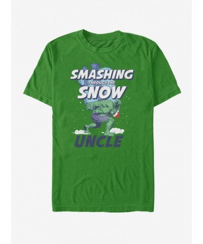 Marvel Hulk Smashing Snow Uncle T-Shirt $11.71 T-Shirts