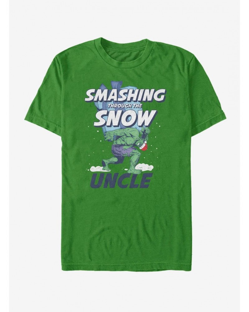 Marvel Hulk Smashing Snow Uncle T-Shirt $11.71 T-Shirts